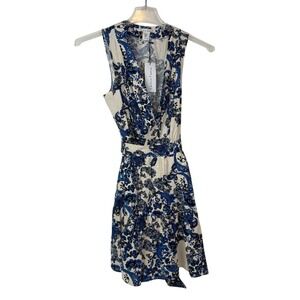 New Christian Lacroix Wrap Dress Women's Small Linen Blend Floral‎ Sleeveless